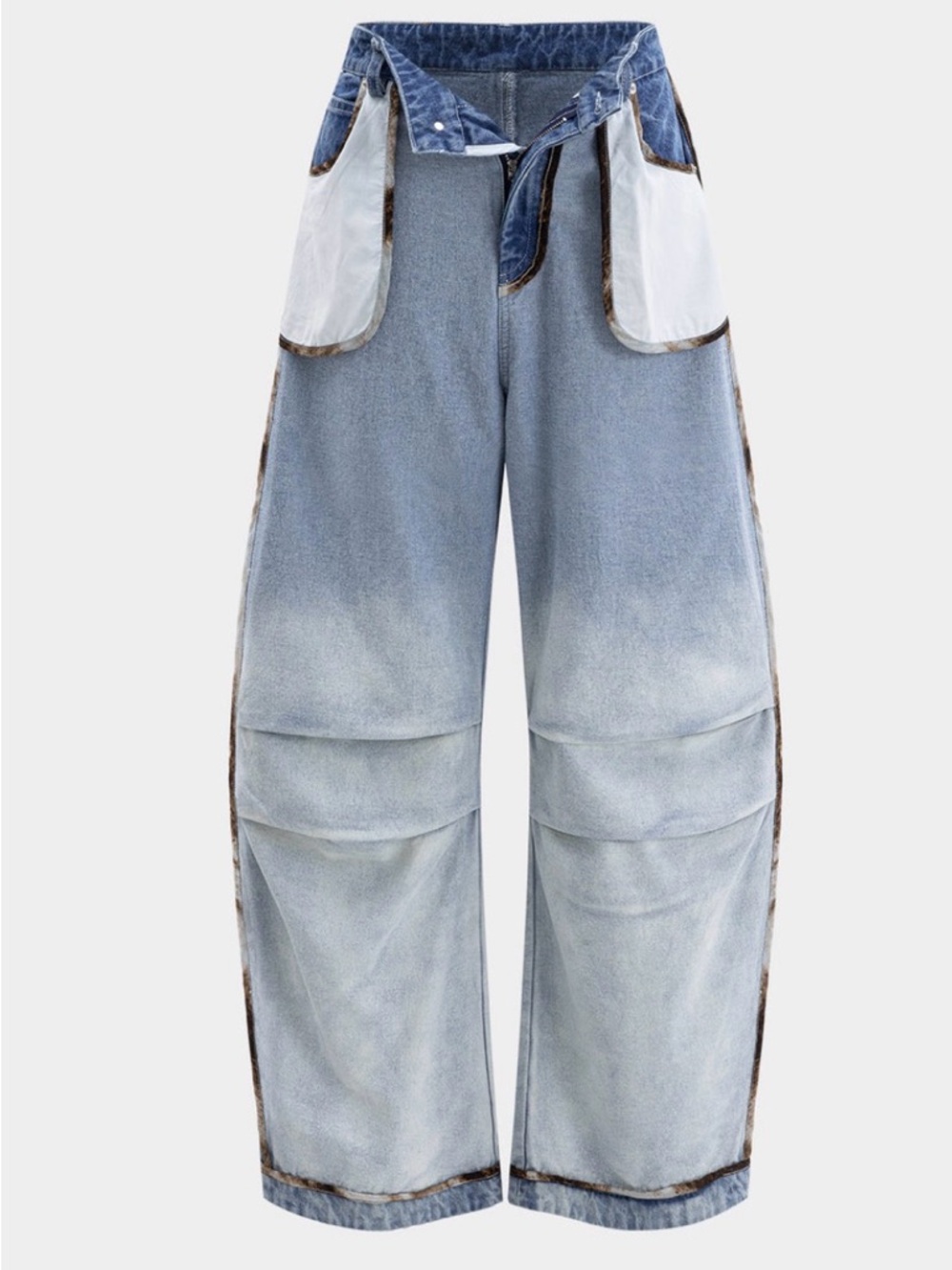 Light Wash Wide Leg Patchwork Jeans
(New with tags, never used)